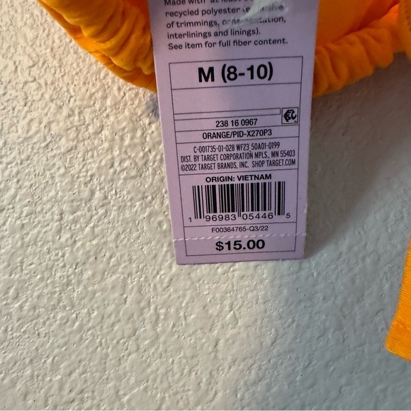 New Wild Fable Womans M (8-10) Vibrant Orange Bikini Top - Picture 6 of 9